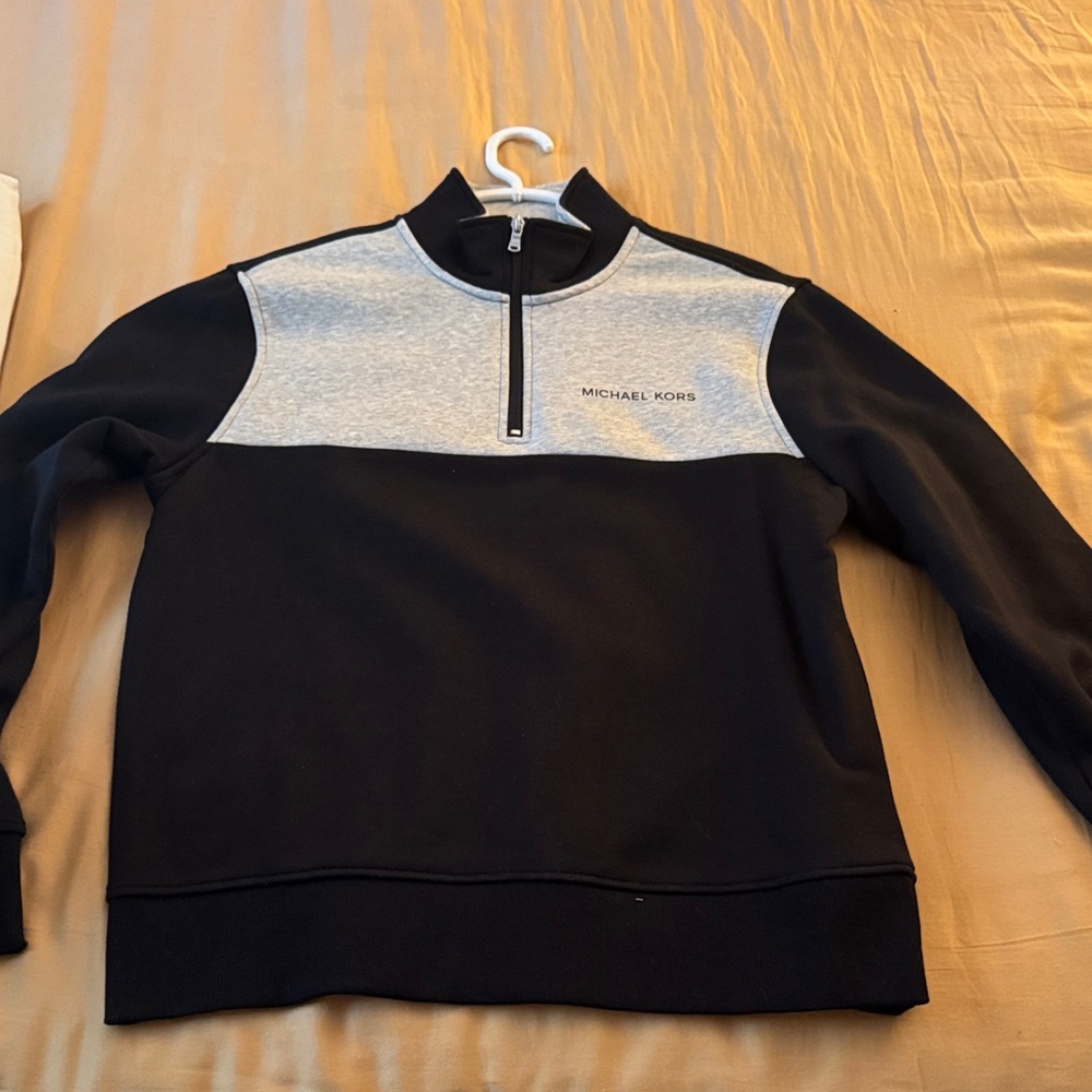 Michael Kors Men's Zip-Up Sweater in Black and Gray